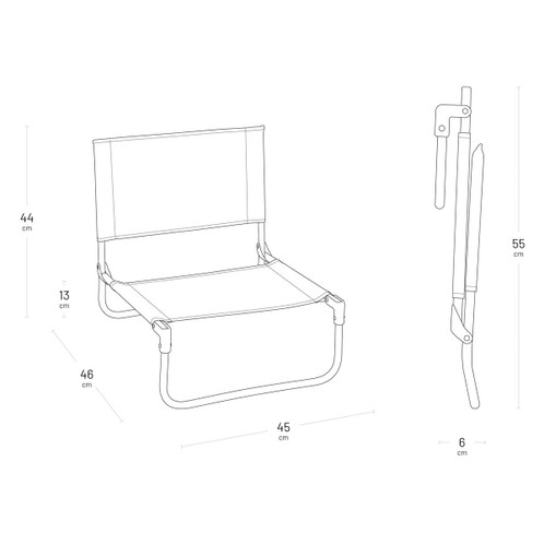 Moss Lafuma CB Low Folding Chair Dimensions