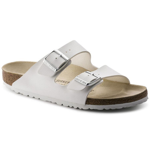 White Birkenstock Womens Arizona Birko-Flor Sandal