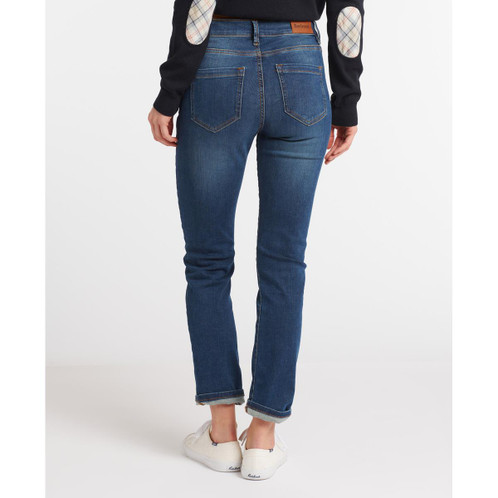 Barbour Womens Essential Slim Jeans Rear Worn Blue