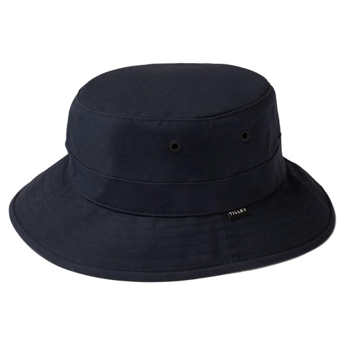 Tilley Unisex Waxed Cotton Bucket Hat in Dark Navy