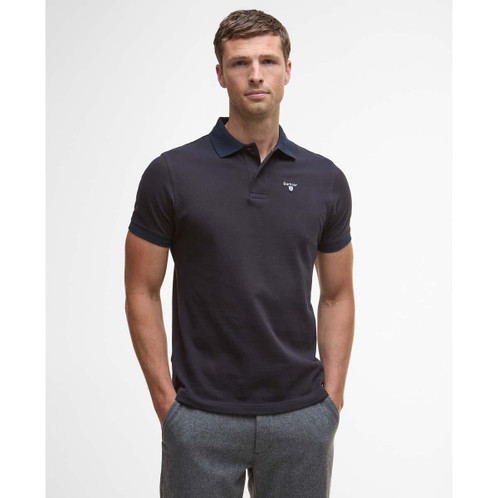 Dark Oak Barbour Mens Sports Polo Mix Front