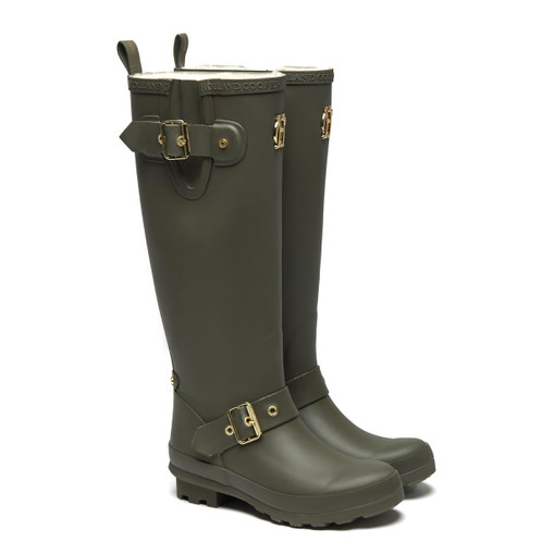 Matte Green Holland Cooper Womens Sherpa Lined Regency Wellington