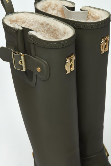 Matte Green Holland Cooper Womens Sherpa Lined Regency Wellington