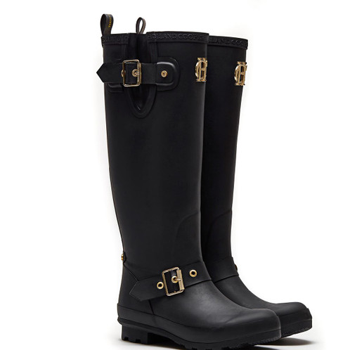 Matte Black Holland Cooper Womens Sherpa Lined Regency Wellington