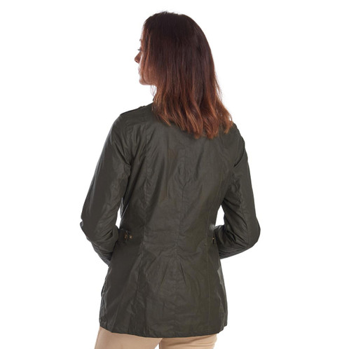 Barbour Womens Defence Lightweight Wax Jacket Rear