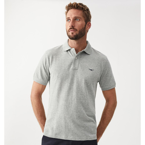 Grey Marl R.M. Williams Mens Rod Polo On Model