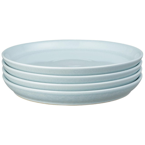 Denby Intro Pale Blue Set Of 4 Coupe Dinner Plates