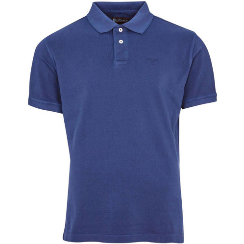 Navy Barbour Mens Washed Sports Polo