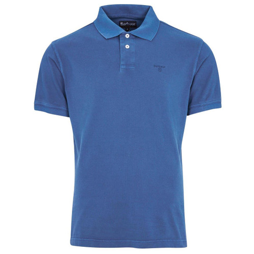 Marine Blue Barbour Mens Washed Sports Polo