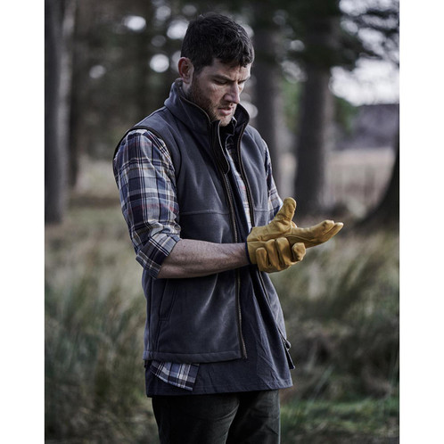 Slate Blue Hoggs Of Fife Mens Stenton Fleece Gilet Lifestyle 2