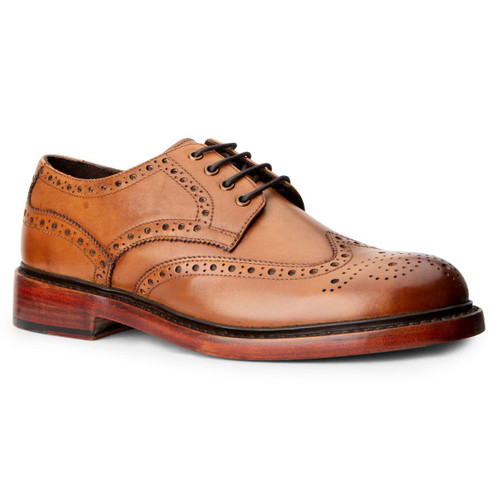 Burnished Tan Hoggs Of Fife Mens Muirfield Brogue Shoes