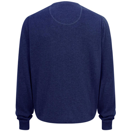 Navy Hoggs Of Fife Mens Stirling V-Neck Sweater Back