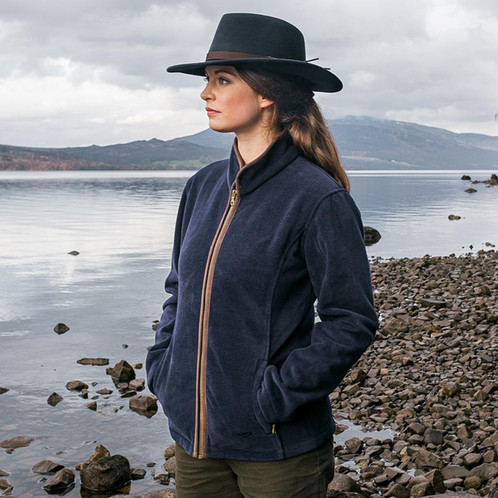 Midnight Navy Hoggs Of Fife Womens Stenton Fleece Jacket Lifestyle