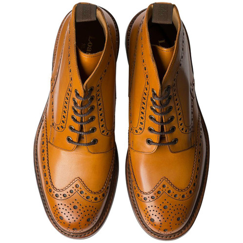 Tan Loake Mens Bedale Brogue Boots Top