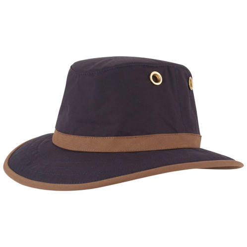 Tilley TWC7 Outback Waxed Cotton Hat In Navy