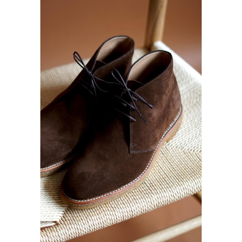 Brown Suede Loake Mens Rivington Chukka Boots Lifestyle 2