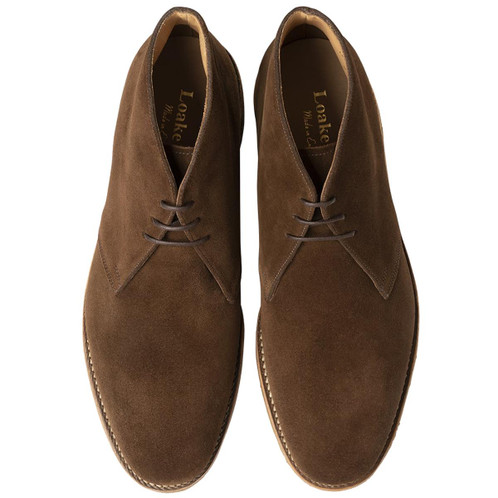 Brown Suede Loake Mens Rivington Chukka Boots Top