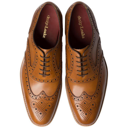 Tan Loake Mens Kerridge Brogue Shoes Top