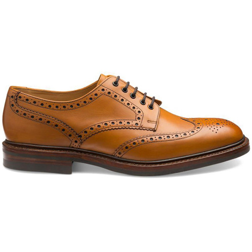 Tan Loake Mens Chester Brogue Shoes Side