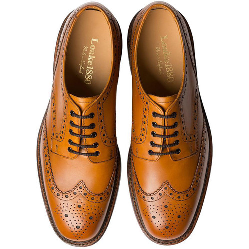 Tan Loake Mens Chester Brogue Shoes Top