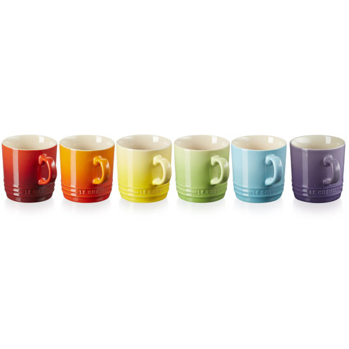 Le Creuset Stoneware Rainbow Set Of 6 Cappuccino Mugs