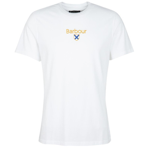 White Barbour Mens Emblem Tee