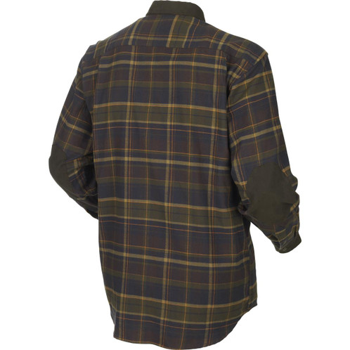 Rear View Mellow Brown Check Harkila Mens Pajala Shirt