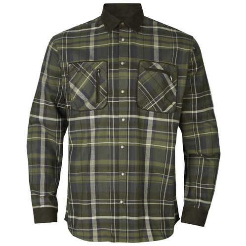 Olive Check Harkila Mens Pajala Shirt