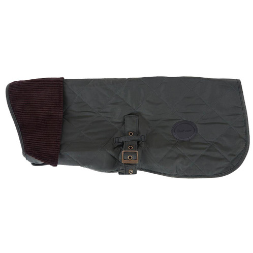 Olive Barbour Quilted Dog Coat