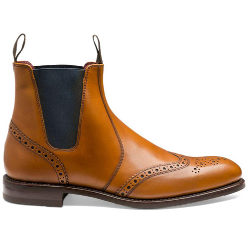 Tan Loake Mens Hoskins Brogue Chelsea Boots Side