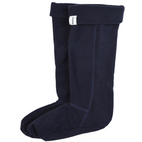 Navy Barbour Mens Fleece Wellington Sock