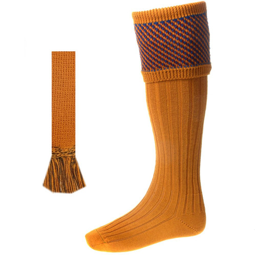 Ochre House Of Cheviot Mens Tayside Socks With Garter