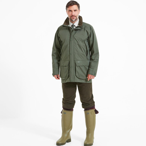 River green Schoffel Mens Ptarmigan Cirrus Shooting Coat Model