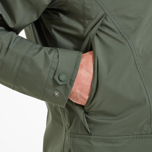 River green Schoffel Mens Ptarmigan Cirrus Shooting Coat Model