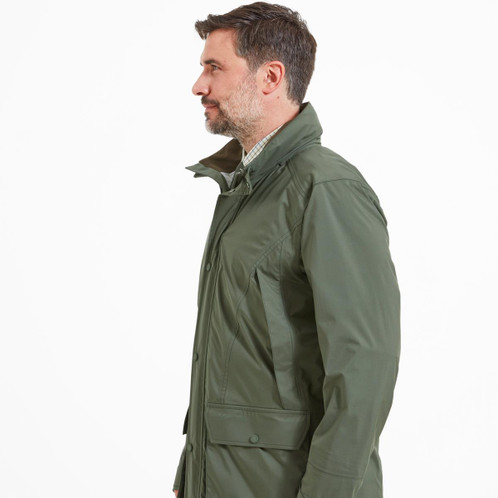 River green Schoffel Mens Ptarmigan Cirrus Shooting Coat Model