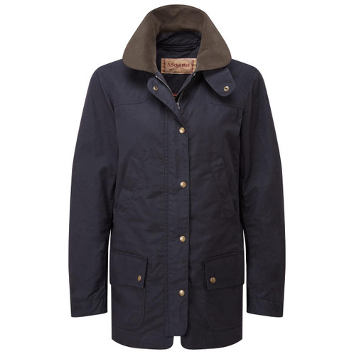 Navy Schoffel Womens Pilton Wax Jacket