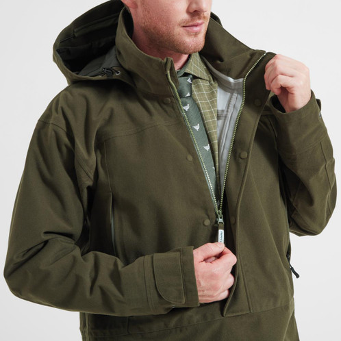 Bracken Schoffel Mens Sutherland Stalking Smock On Model Zip Detail