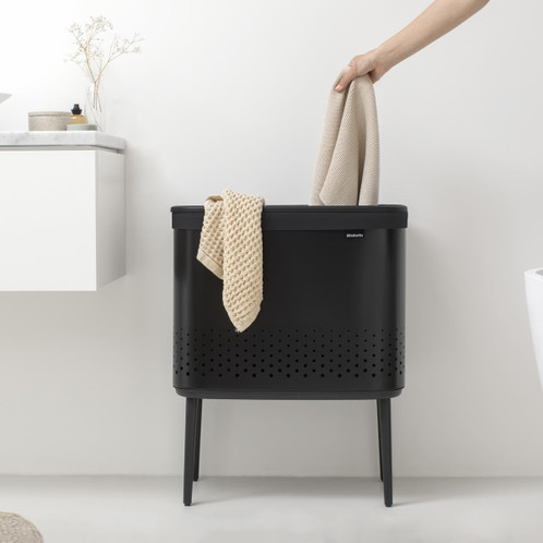 Matt Black Brabantia Bo Laundry Bin 60 Litre Lifestyle