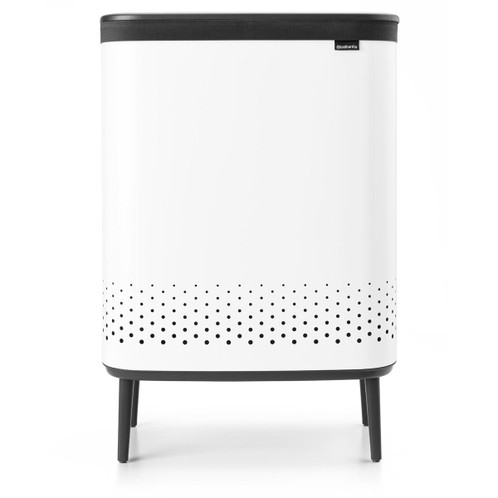 White Brabantia Bo Laundry Bin Hi 2x45 Litre