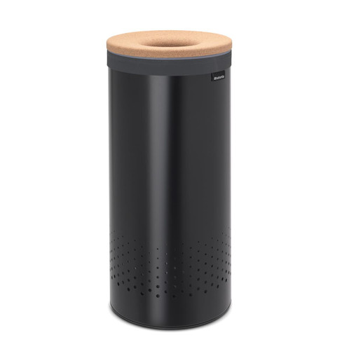 Black Brabantia Laundry Bin Cork Lid 35 Litre