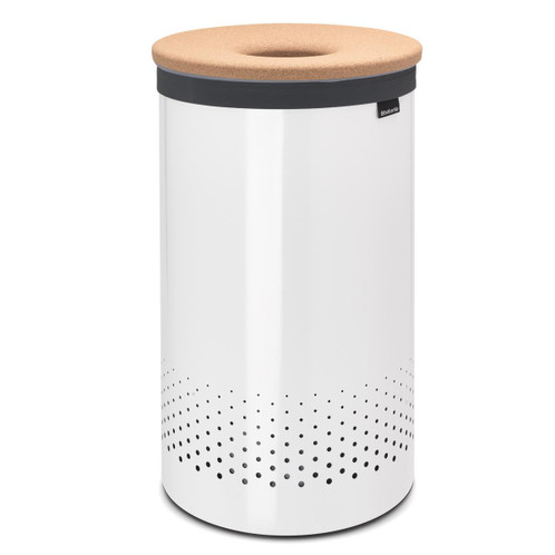 White Brabantia Laundry Bin Cork Lid 60 Litre