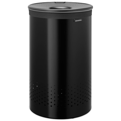 Matt Black Brabantia Laundry Bin Plastic Lid 60 Litre