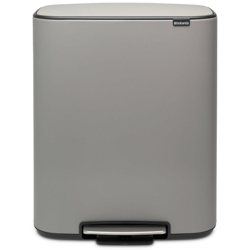 Mineral Concrete Grey Brabantia Bo Pedal Bin 2x30 Litre
