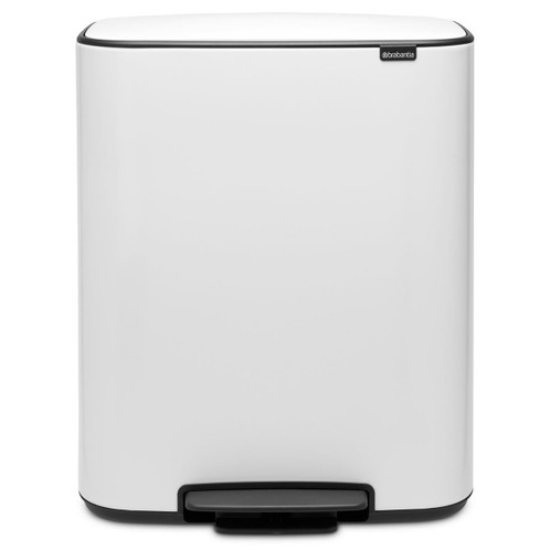 White Brabantia Bo Pedal Bin 2x30 Litre