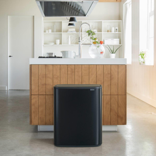 Matt Black Brabantia Bo Touch Bin 60 Litre Lifestyle