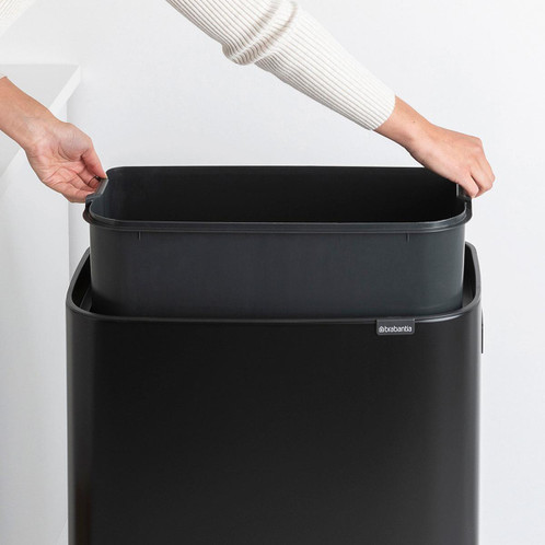Matt Black Brabantia Bo Touch Bin Hi 60 Litre Inner