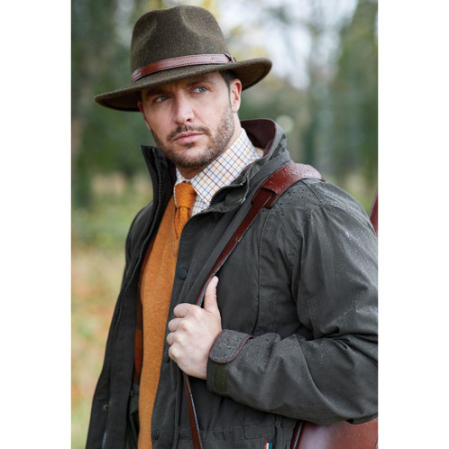 Olive Alan Paine Mens Milwood Coat Lifestyle Detail