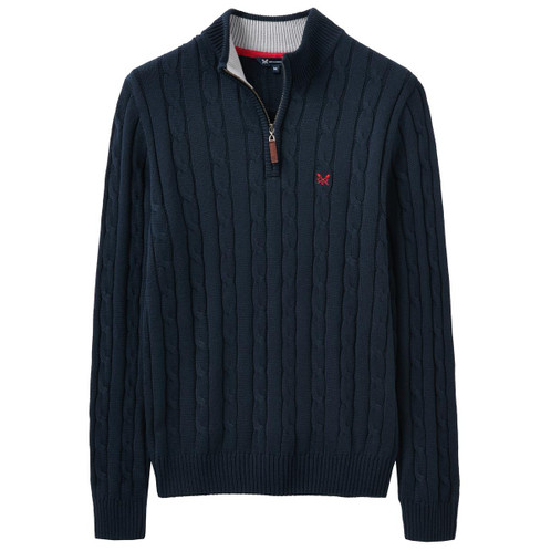 Dark Navy Crew Clothing Mens Regatta Cable 1/2 Zip Jumper