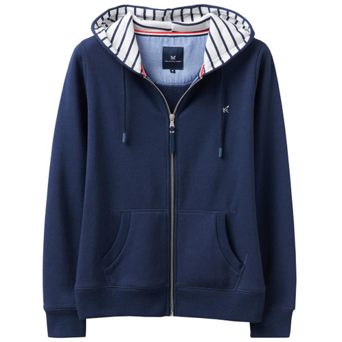 Navy Crew Clothing Womens Heritage Zip Through Hoodie