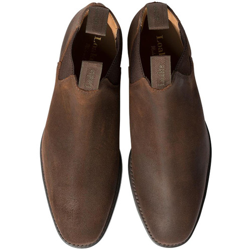Rust Brown Loake Mens Chatsworth Chelsea Boots Top